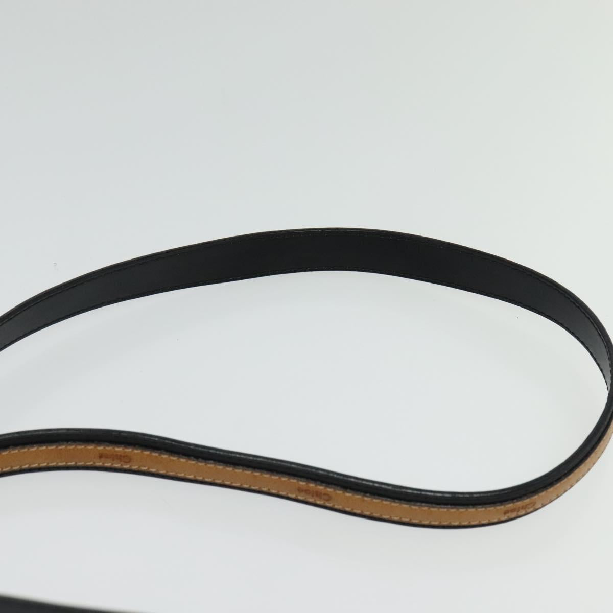 Chloe Shoulder Bag Leather Black Gold Auth gh654