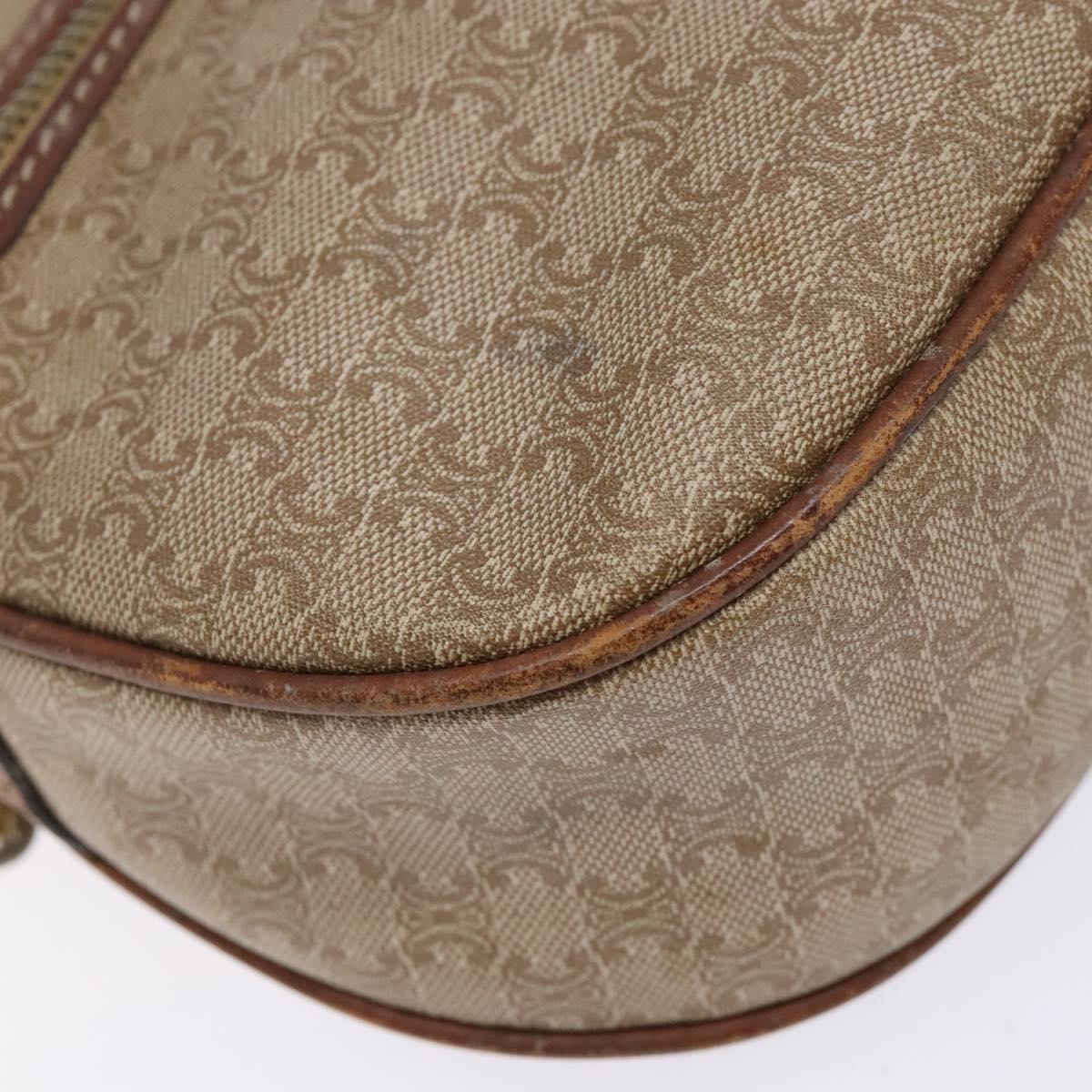 CELINE Macadam Canvas Shoulder Bag PVC Beige Gold Auth gh675