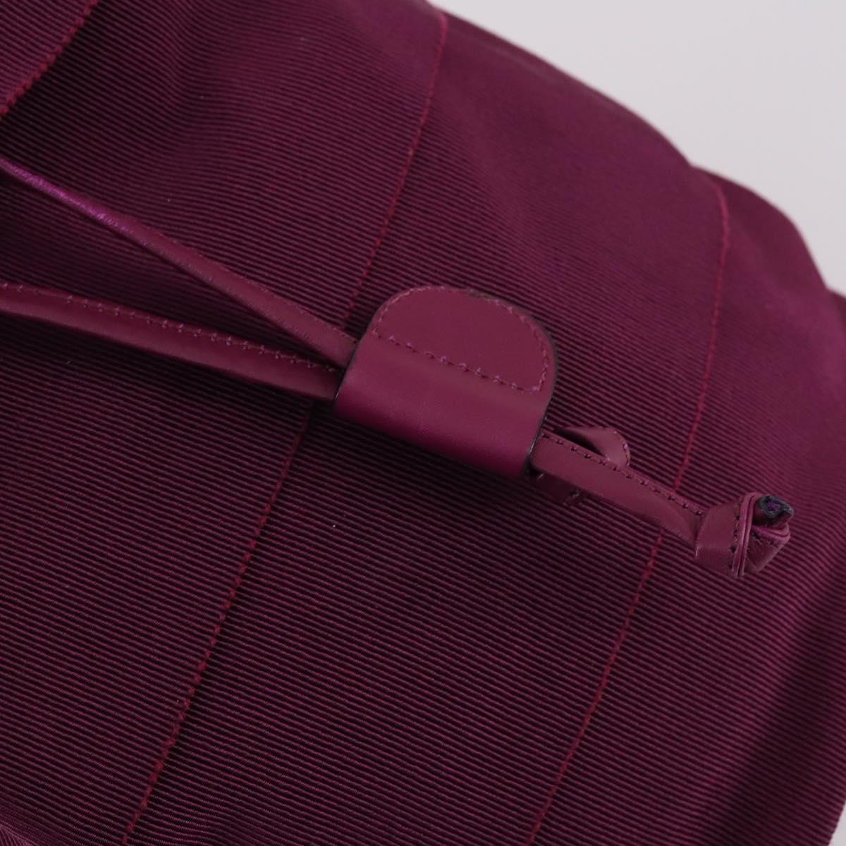 Salvatore Ferragamo Chain Backpack Canvas Purple Gold Auth gh681