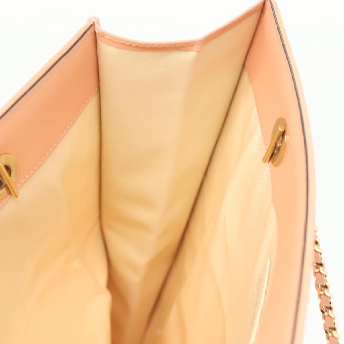 CHANEL Tote Bag Canvas Pink Gold CC Auth gh685