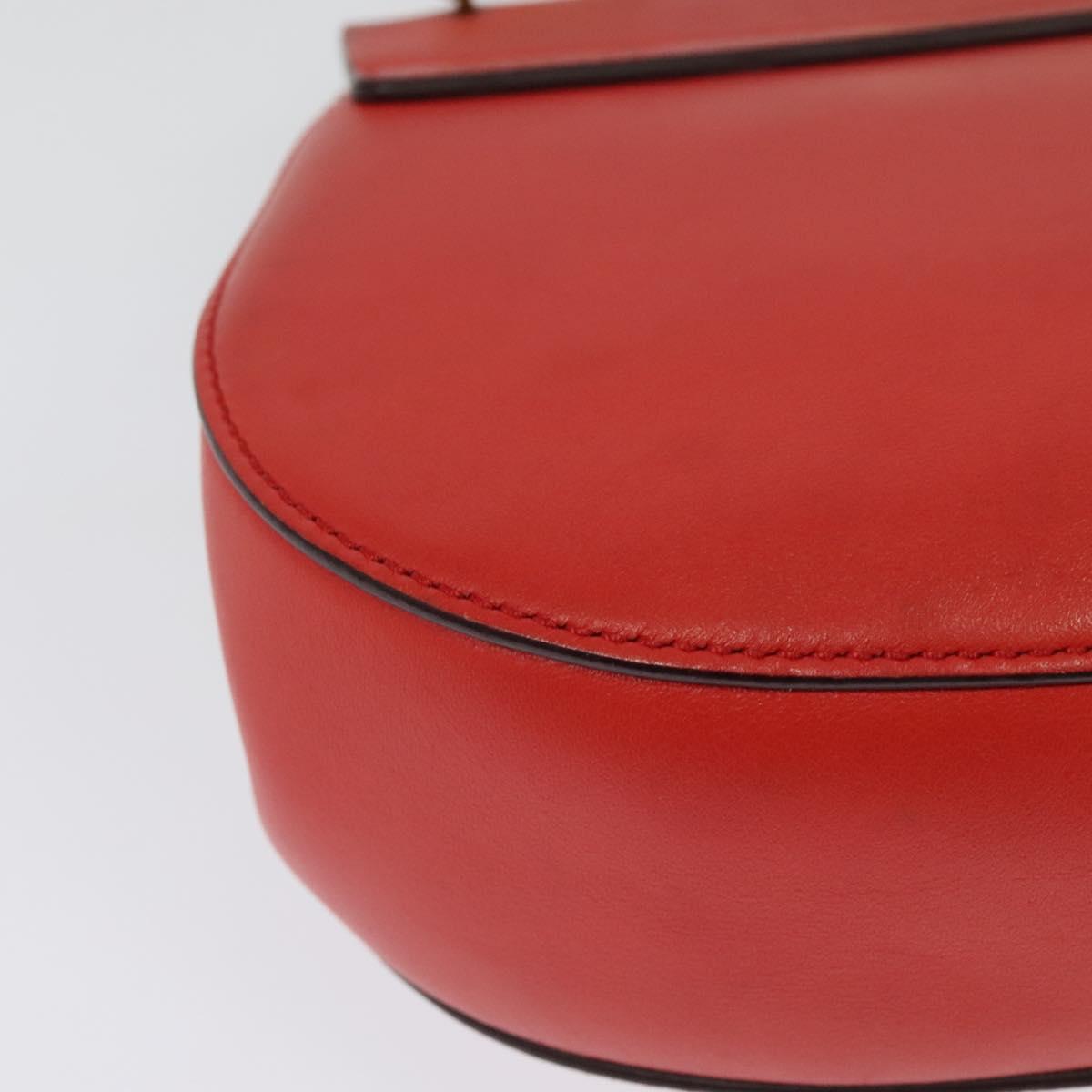 Chloe Chain Drew Shoulder Bag Suede Leather Red Gold Auth gh688