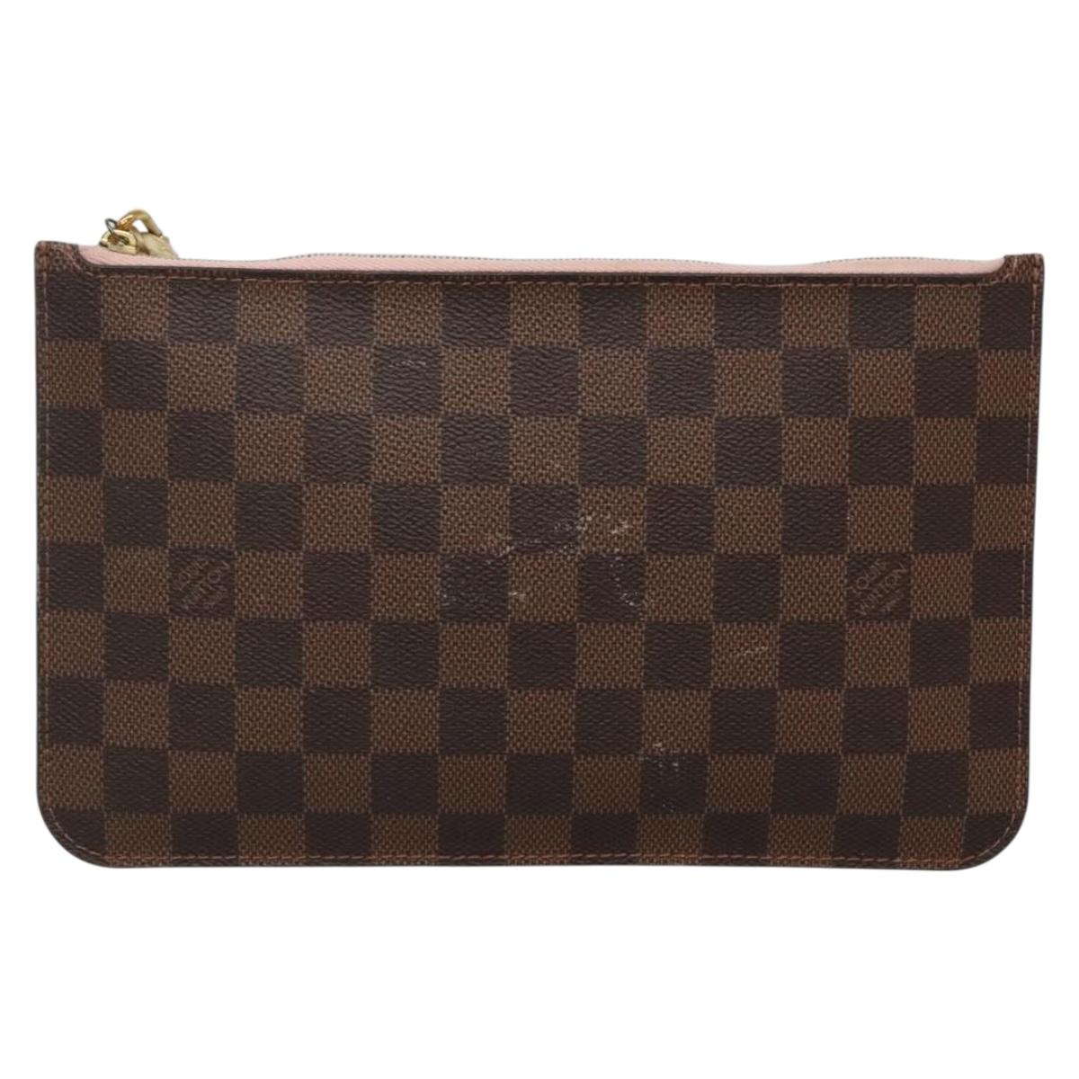 LOUIS VUITTON Damier Ebene Neverfull MM Pouch LV Auth gh698
