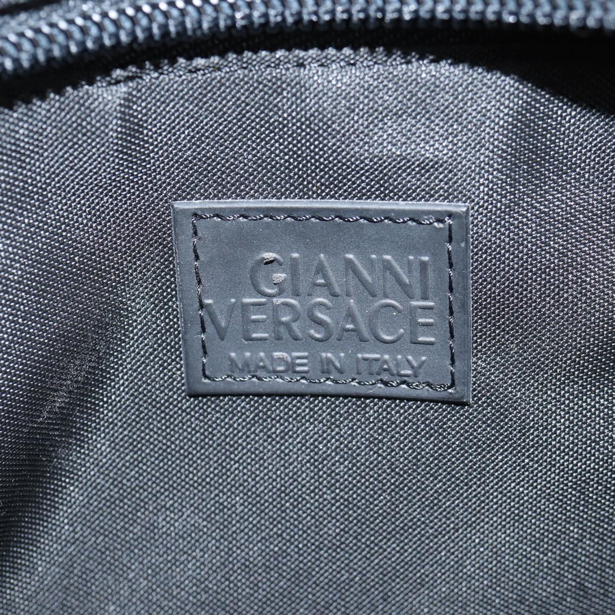 Gianni Versace Shoulder Bag Canvas Black Silver Auth gh707