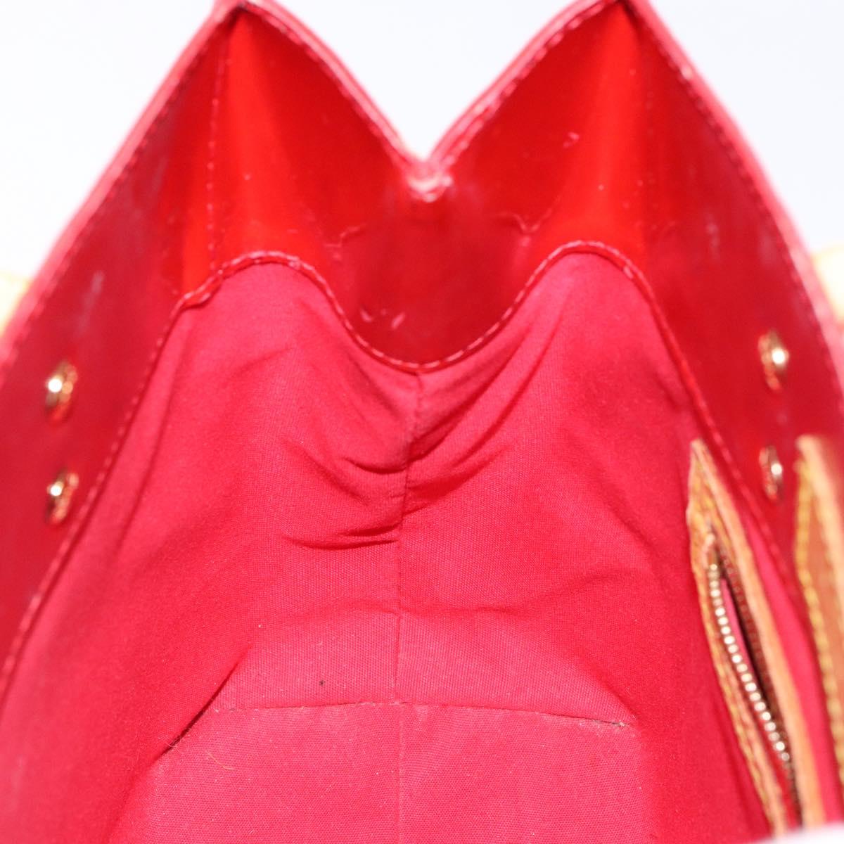 LOUIS VUITTON Monogram Vernis Reade PM Hand Bag Red Rouge M91088 LV Auth gh710