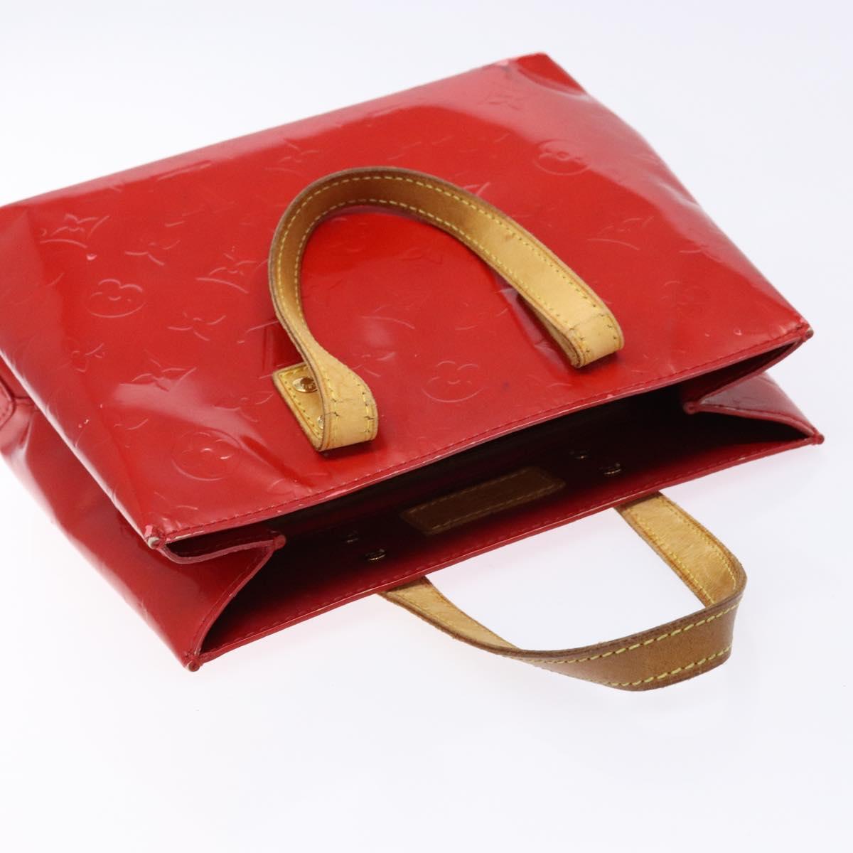 LOUIS VUITTON Monogram Vernis Reade PM Hand Bag Red Rouge M91088 LV Auth gh710