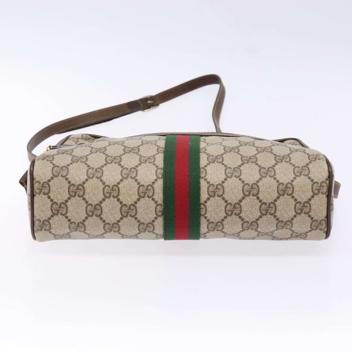 GUCCI GG Supreme Web Sherry Line Shoulder Bag PVC Beige 001 4071 5 Auth gh717
