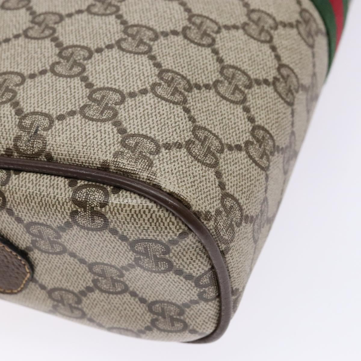 GUCCI GG Supreme Web Sherry Line Shoulder Bag PVC Beige 001 4071 5 Auth gh717
