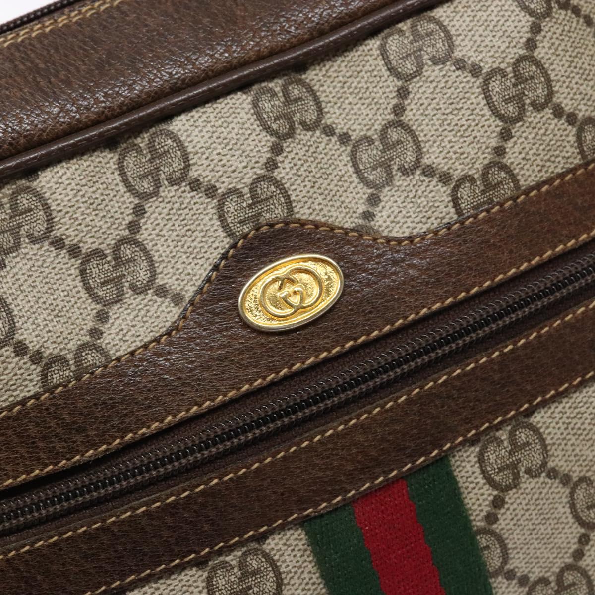 GUCCI GG Supreme Web Sherry Line Shoulder Bag PVC Beige 001 4071 5 Auth gh717