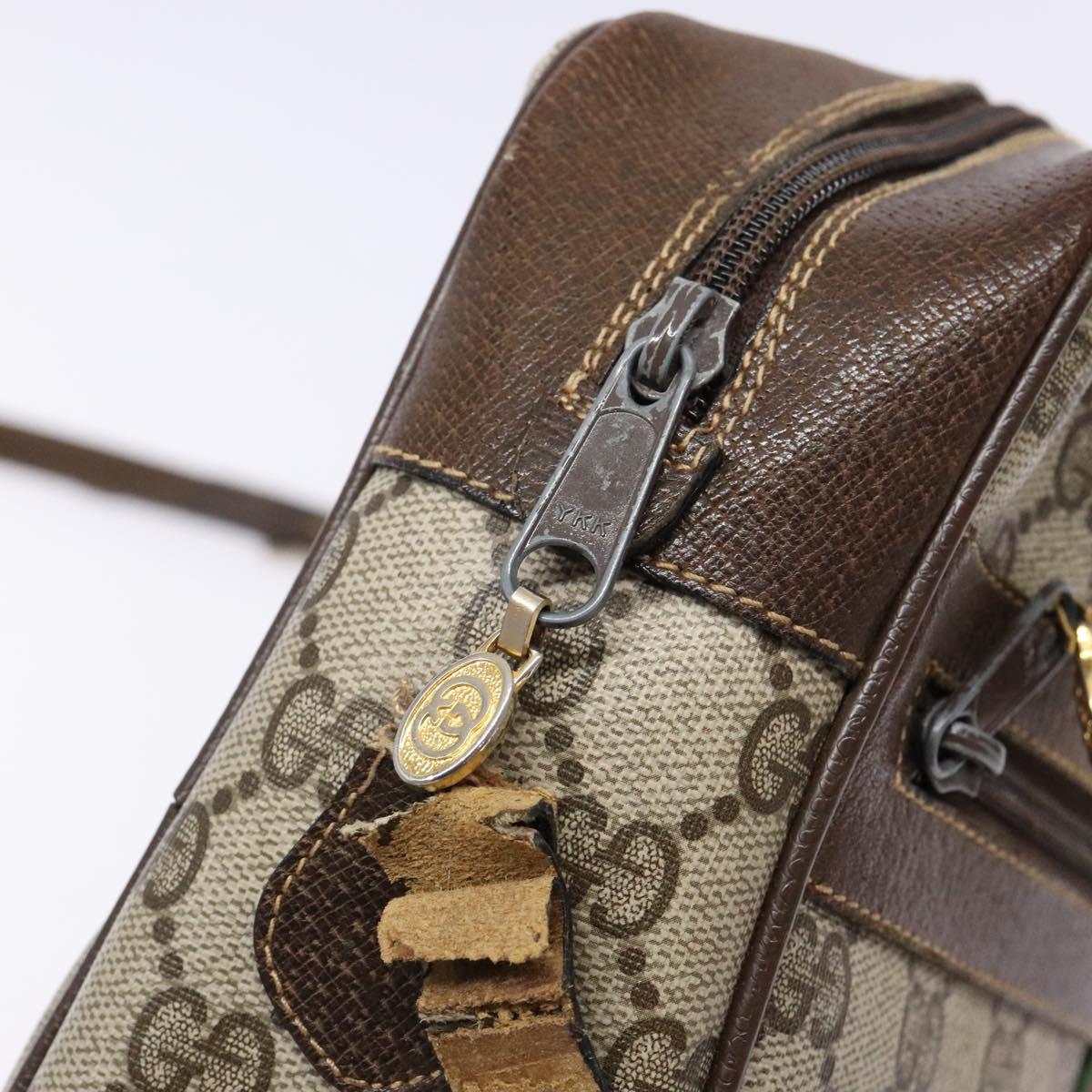 GUCCI GG Supreme Web Sherry Line Shoulder Bag PVC Beige 001 4071 5 Auth gh717