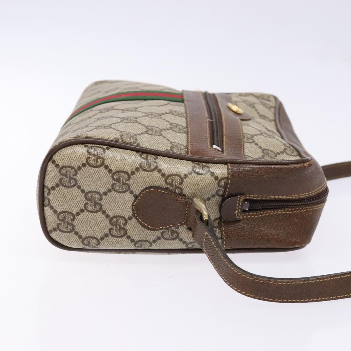 GUCCI GG Supreme Web Sherry Line Shoulder Bag PVC Beige 001 4071 5 Auth gh717