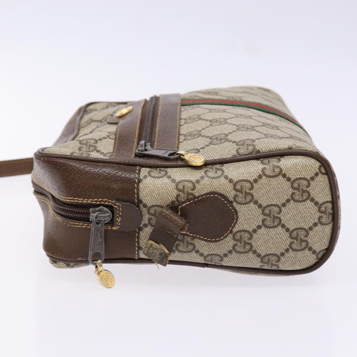 GUCCI GG Supreme Web Sherry Line Shoulder Bag PVC Beige 001 4071 5 Auth gh717