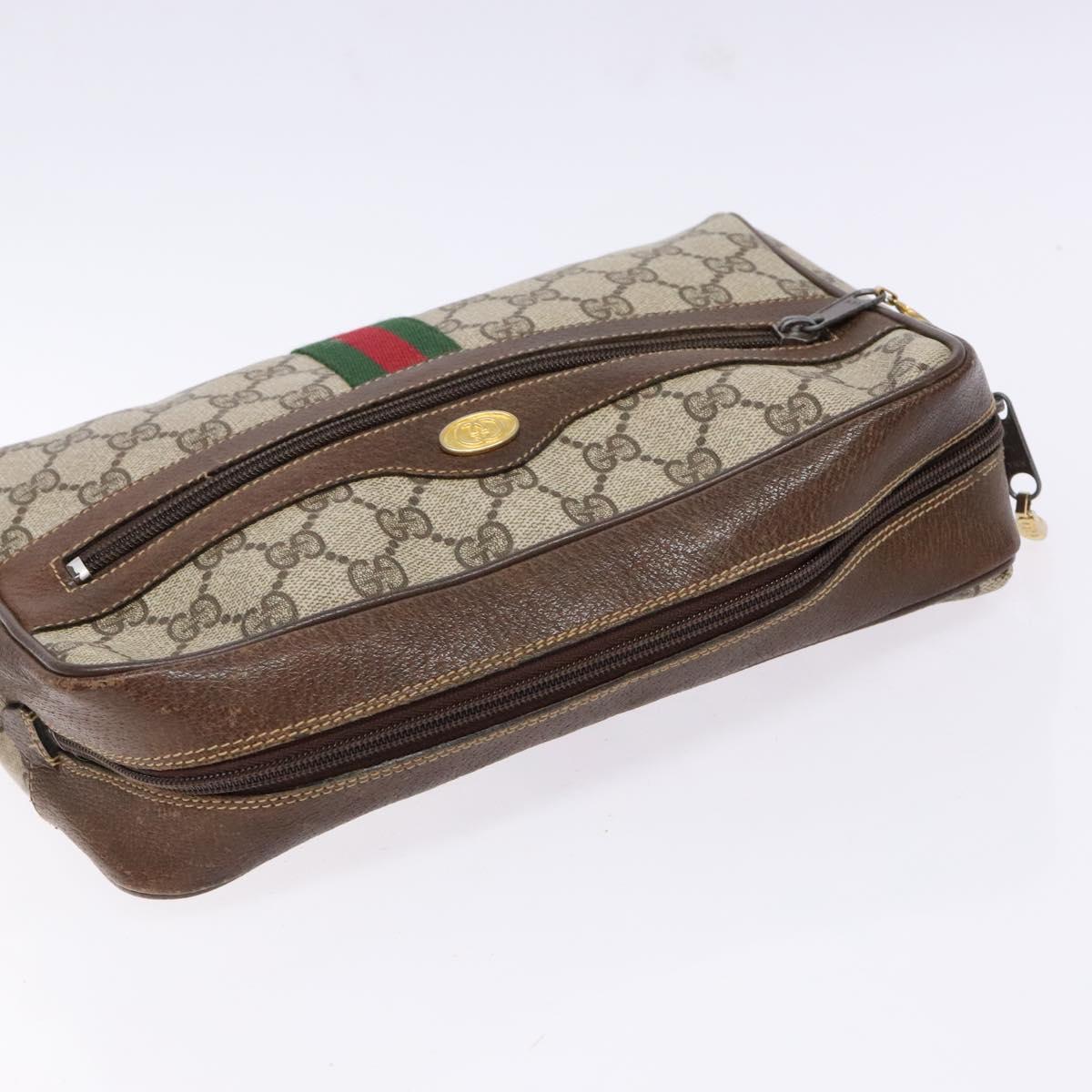 GUCCI GG Supreme Web Sherry Line Shoulder Bag PVC Beige 001 4071 5 Auth gh717