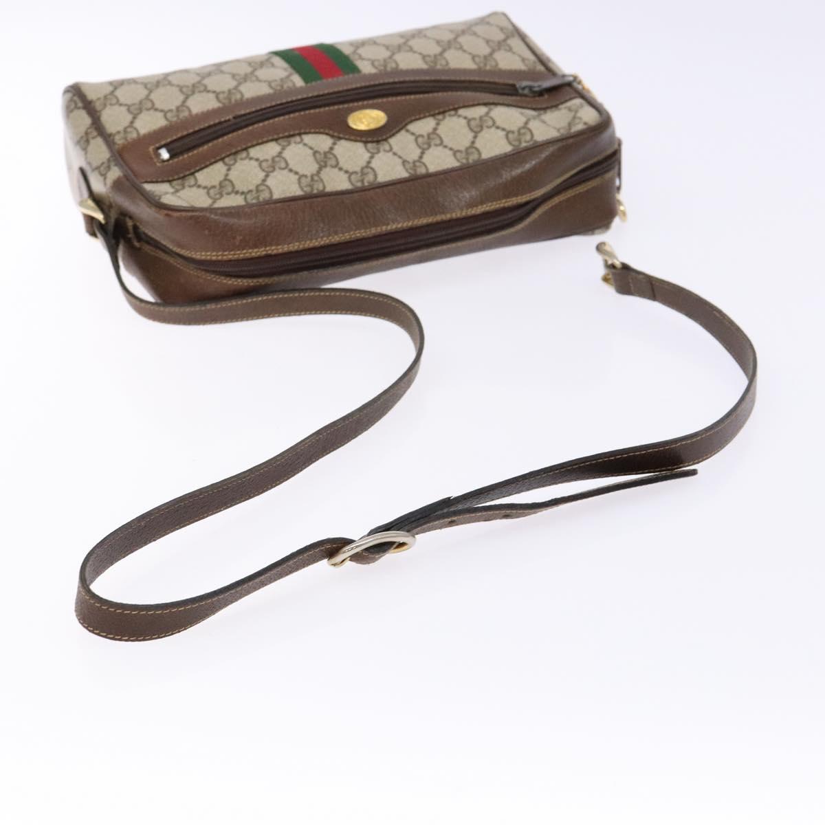GUCCI GG Supreme Web Sherry Line Shoulder Bag PVC Beige 001 4071 5 Auth gh717