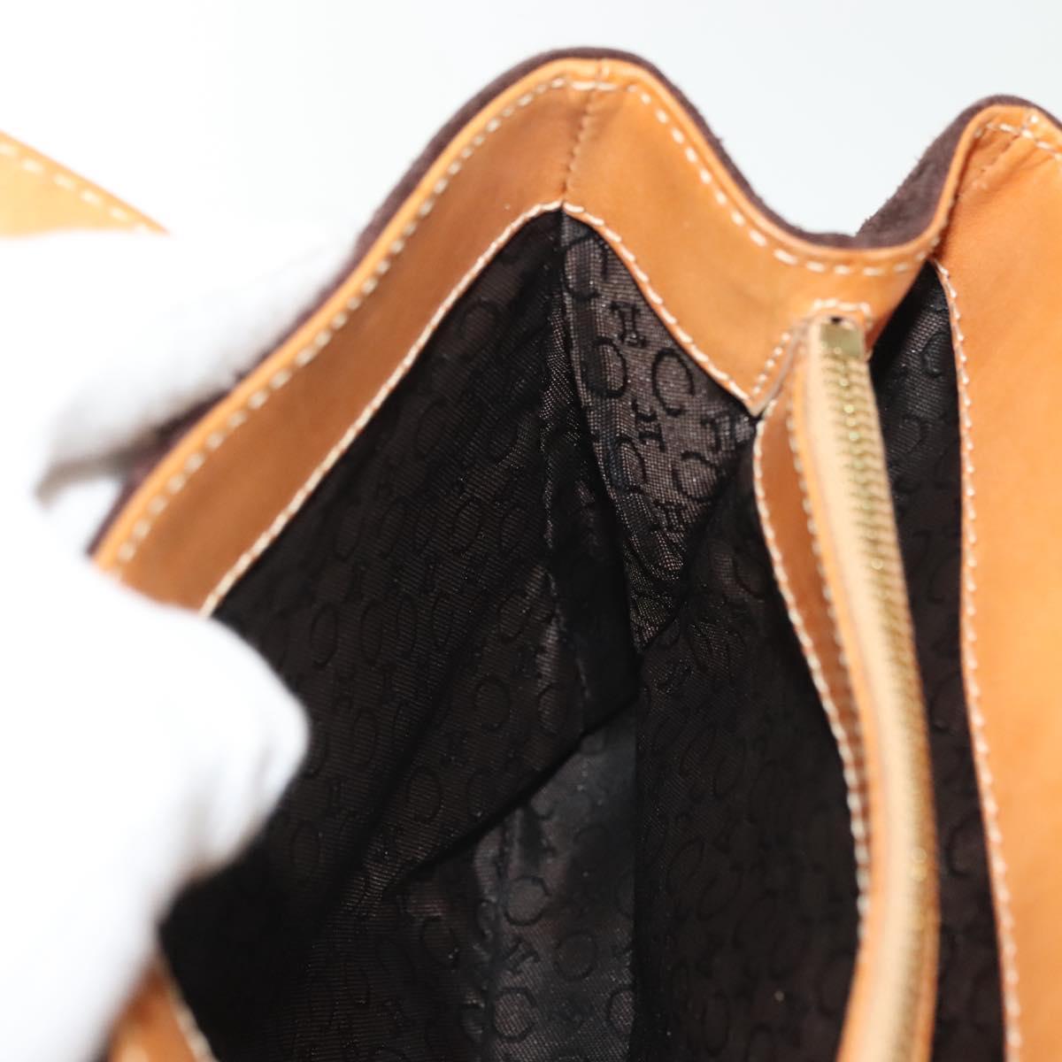 CELINE C Macadam Canvas Hand Bag Brown Gold Auth gh720