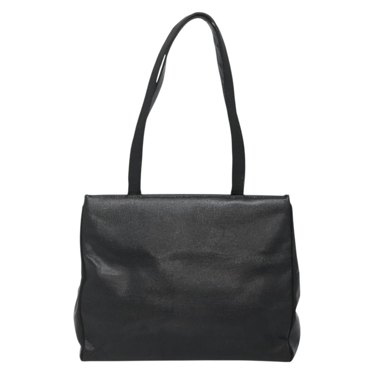 Salvatore Ferragamo Vala Tote Bag Leather Black Gold Auth gh727