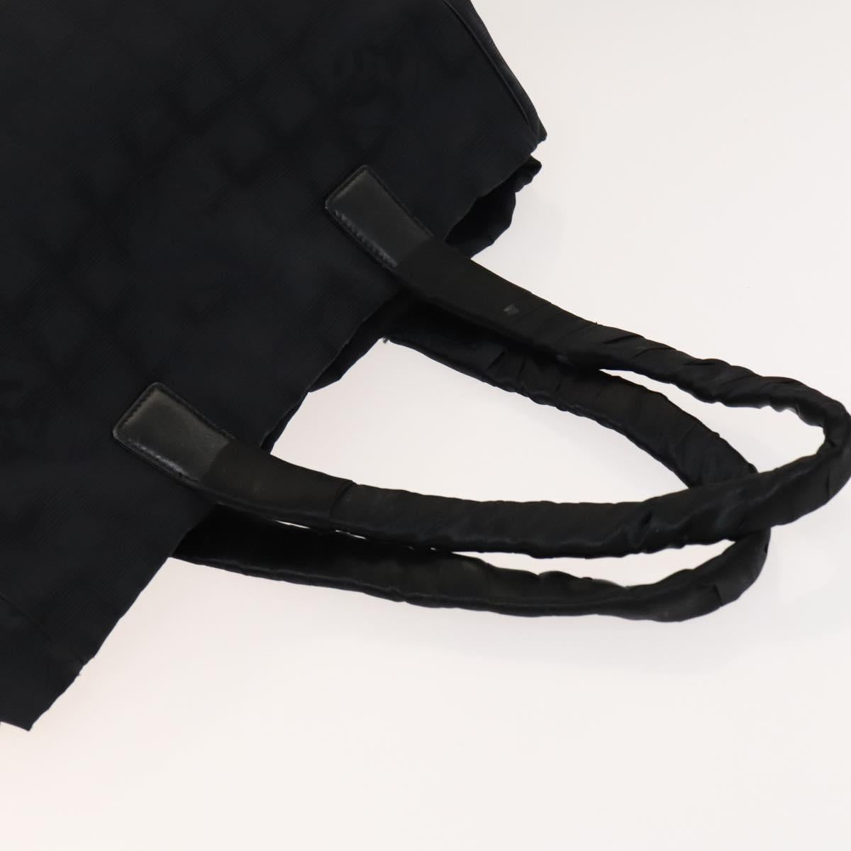 CHANEL New Travel line Tote Bag Nylon 2Set Beige Black CC Auth gh728