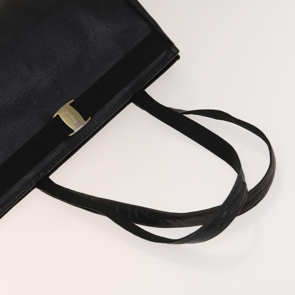 Salvatore Ferragamo Tote Bag Leather 2Set Black Auth gh736