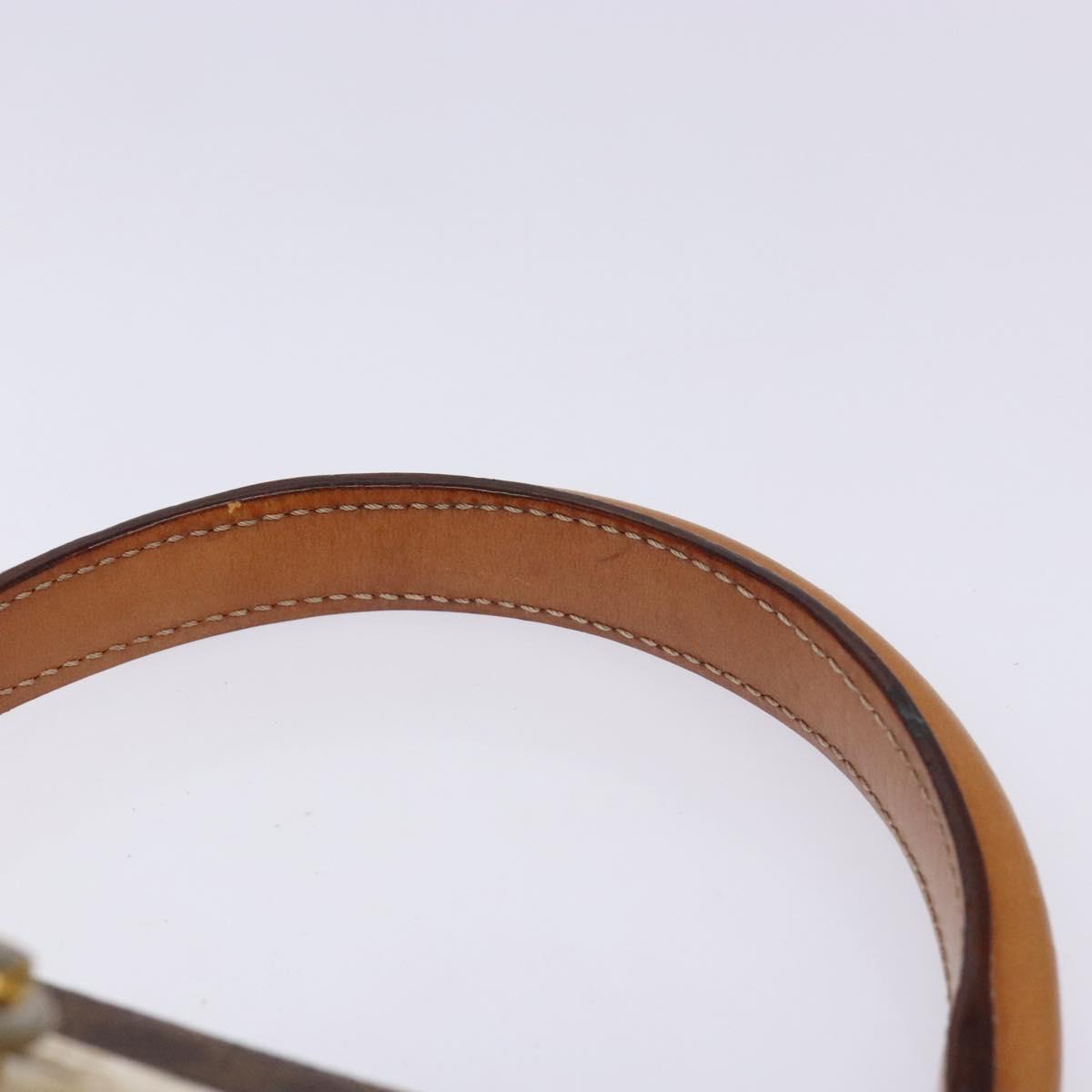 CELINE Macadam Canvas Hand Bag PVC Leather Brown Gold Auth gh737