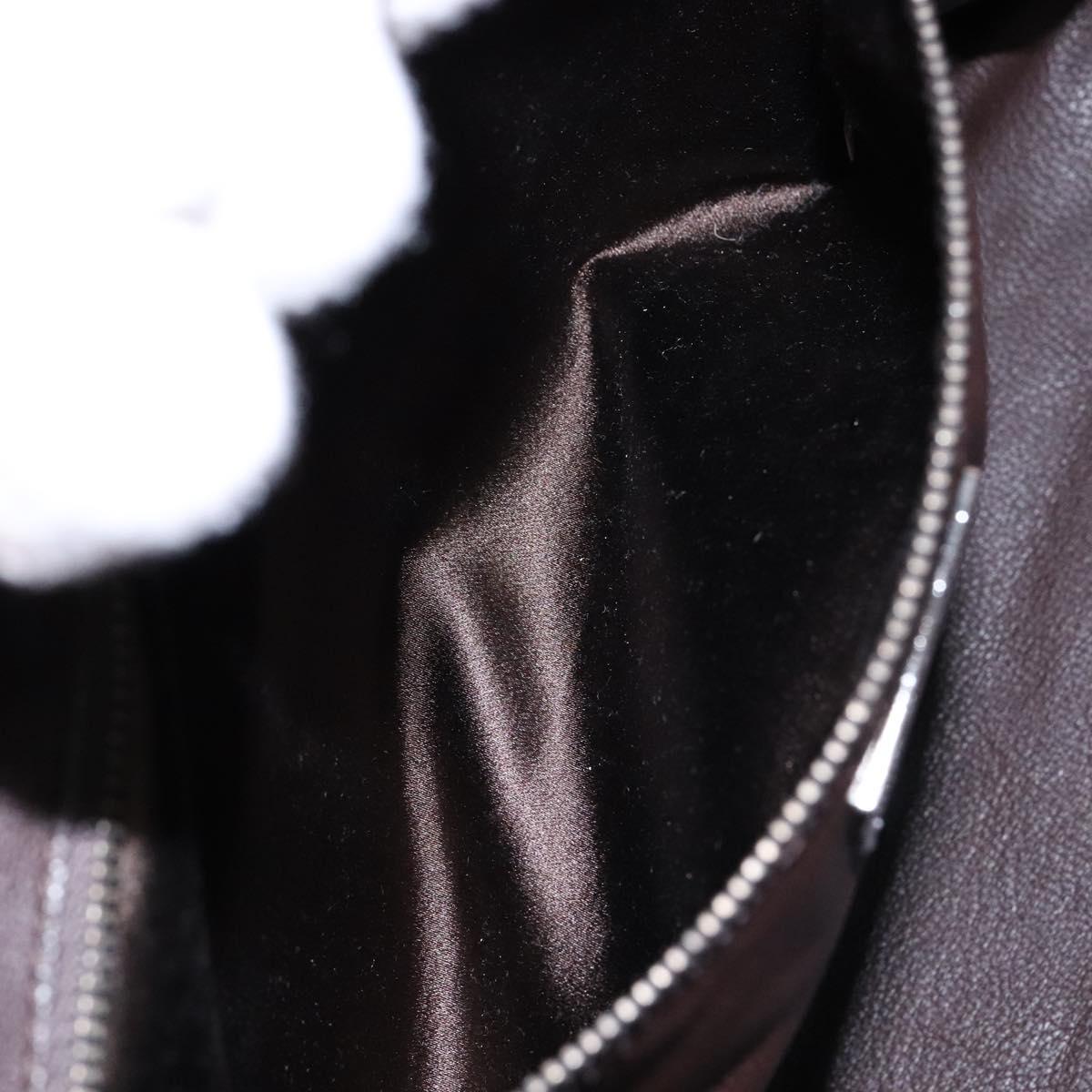 PRADA Hand Bag Leather Red Silver Auth gh740