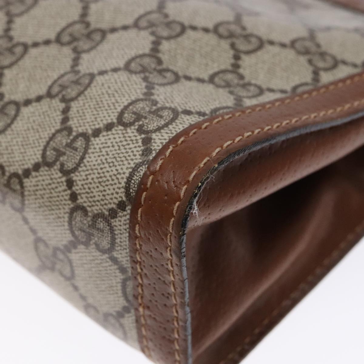 GUCCI GG Supreme Web Sherry Line Clutch Bag PVC Beige Red 010 378 Auth gh747