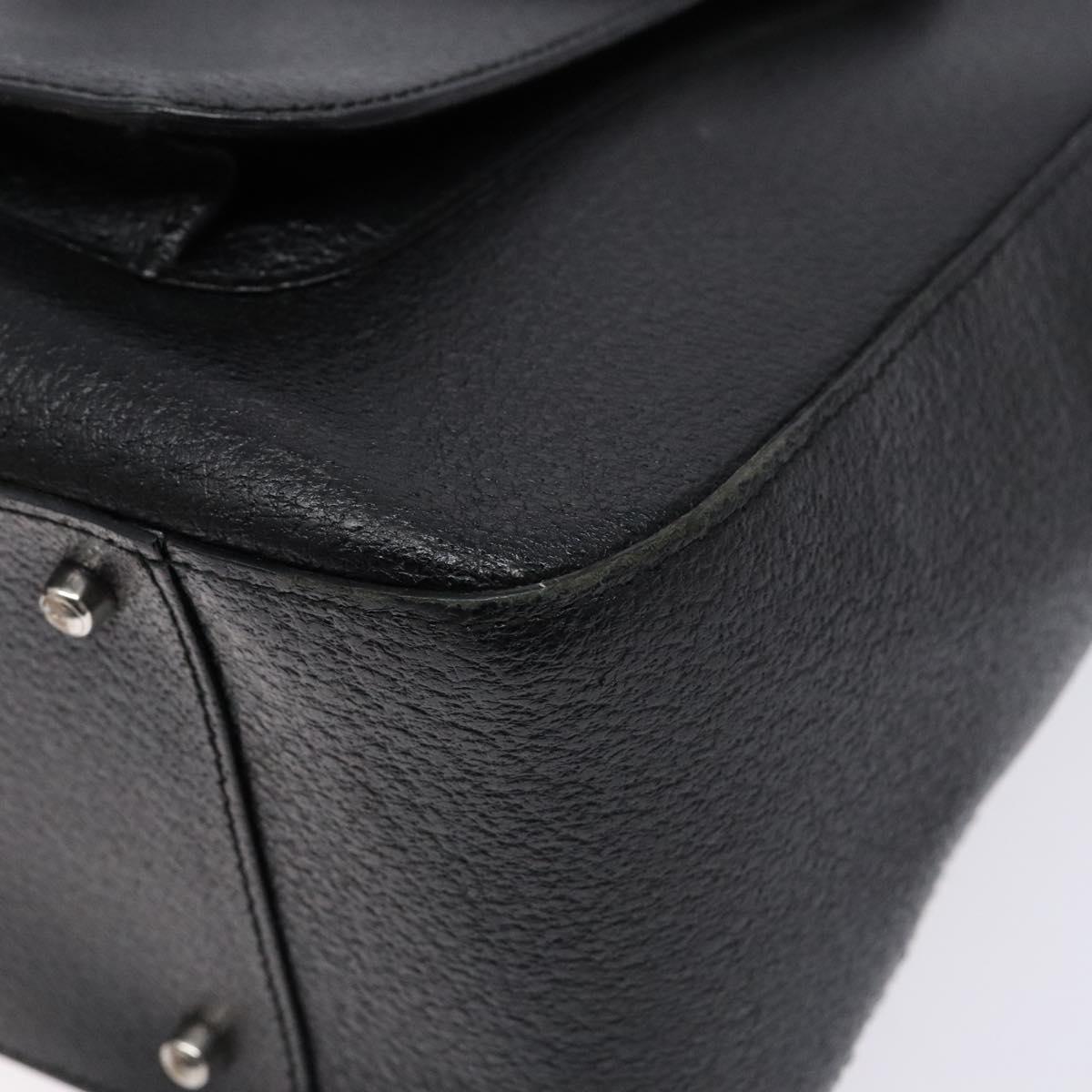 GUCCI Hand Bag Leather Black Silver 000 2058 0307 5 Auth gh750