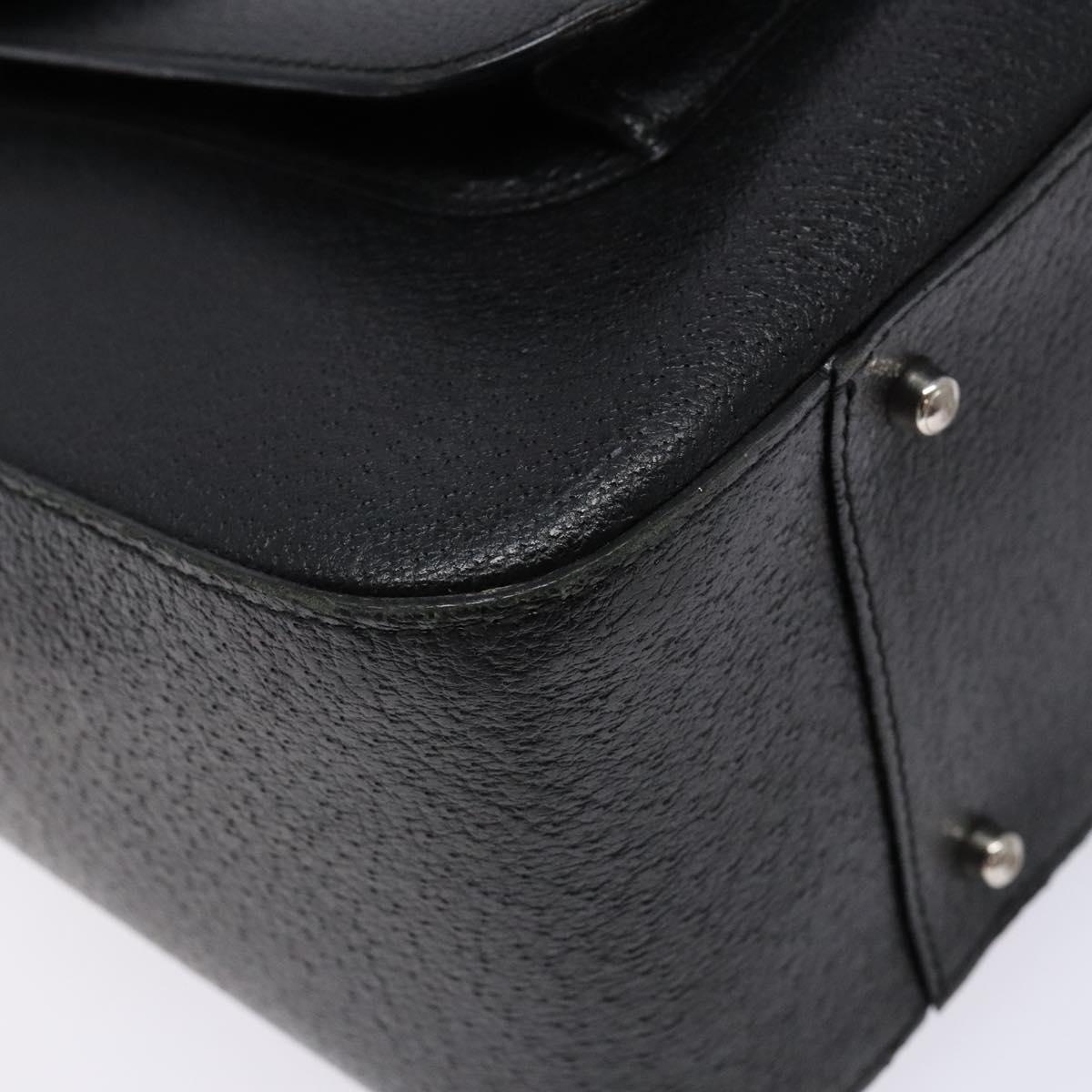 GUCCI Hand Bag Leather Black Silver 000 2058 0307 5 Auth gh750