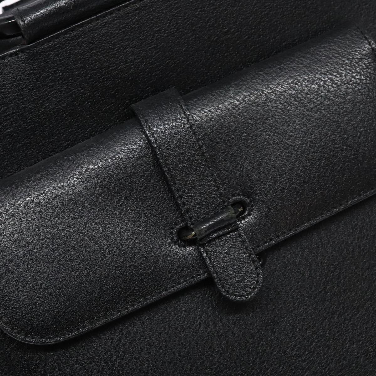 GUCCI Hand Bag Leather Black Silver 000 2058 0307 5 Auth gh750