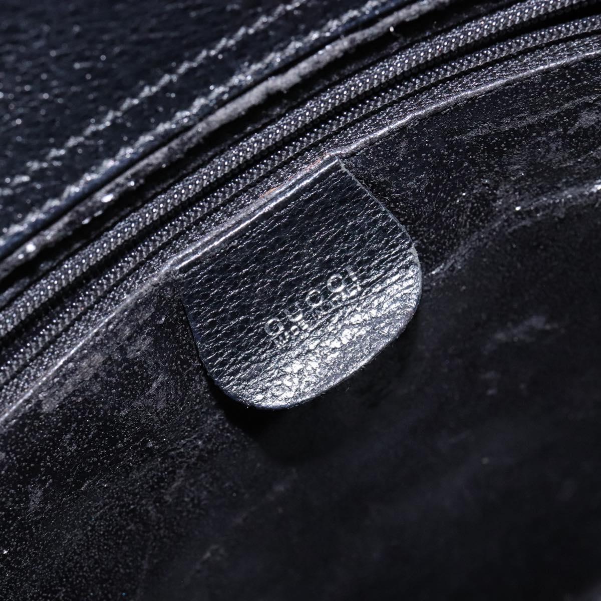 GUCCI Hand Bag Leather Black Silver 000 2058 0307 5 Auth gh750