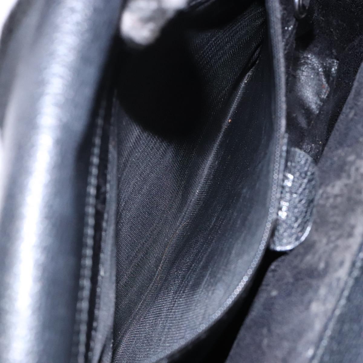 GUCCI Hand Bag Leather Black Silver 000 2058 0307 5 Auth gh750