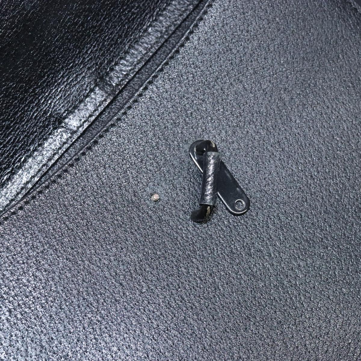 GUCCI Hand Bag Leather Black Silver 000 2058 0307 5 Auth gh750