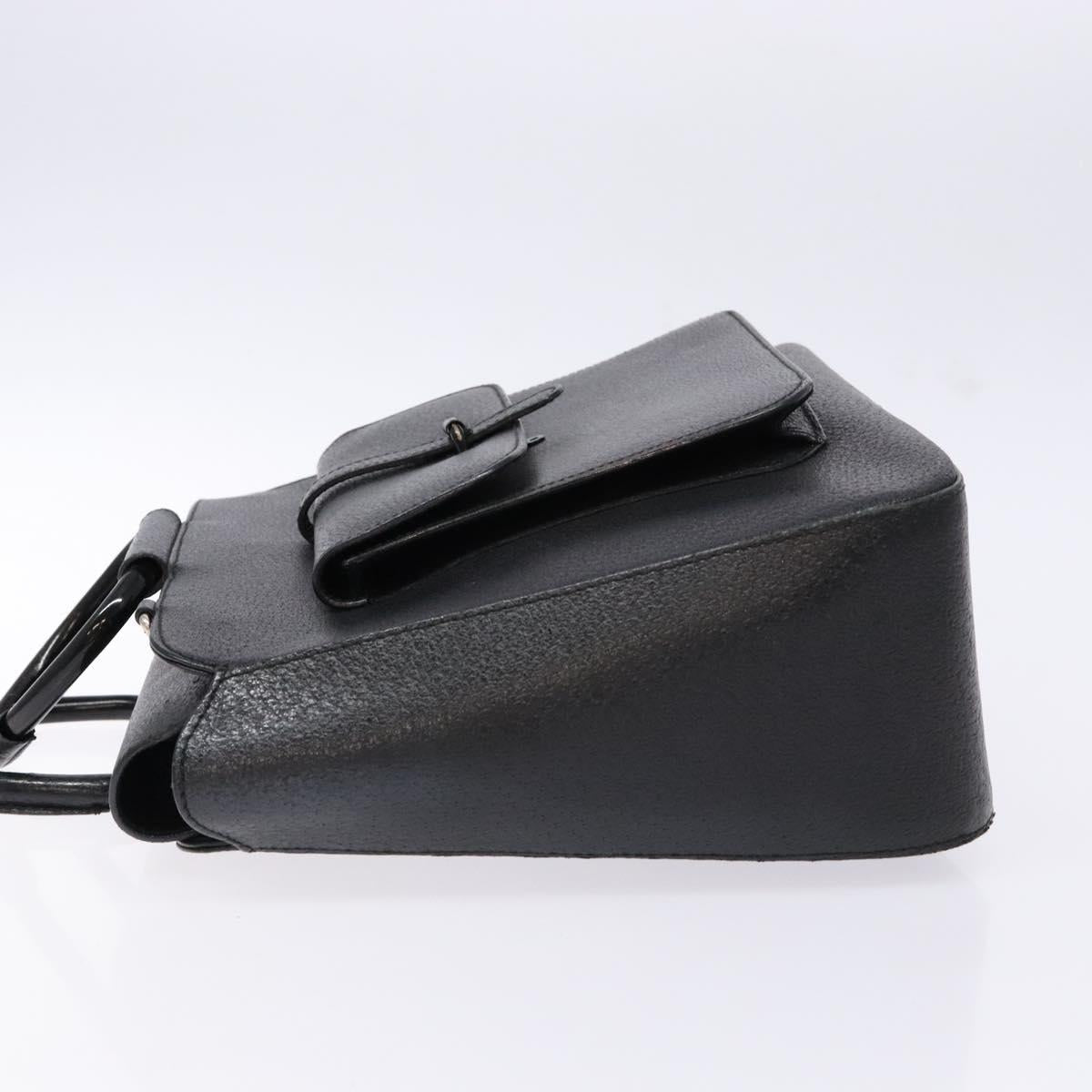 GUCCI Hand Bag Leather Black Silver 000 2058 0307 5 Auth gh750