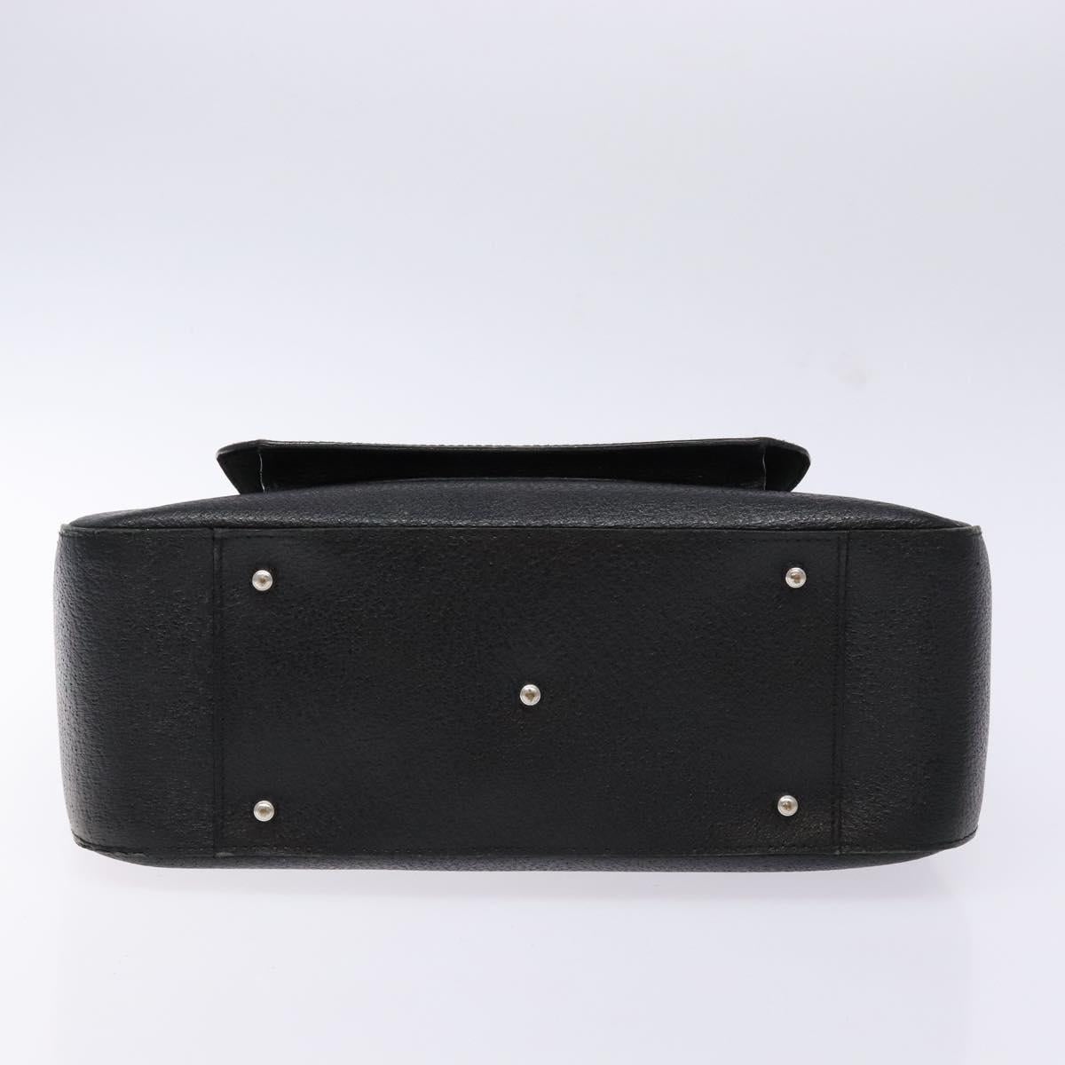 GUCCI Hand Bag Leather Black Silver 000 2058 0307 5 Auth gh750