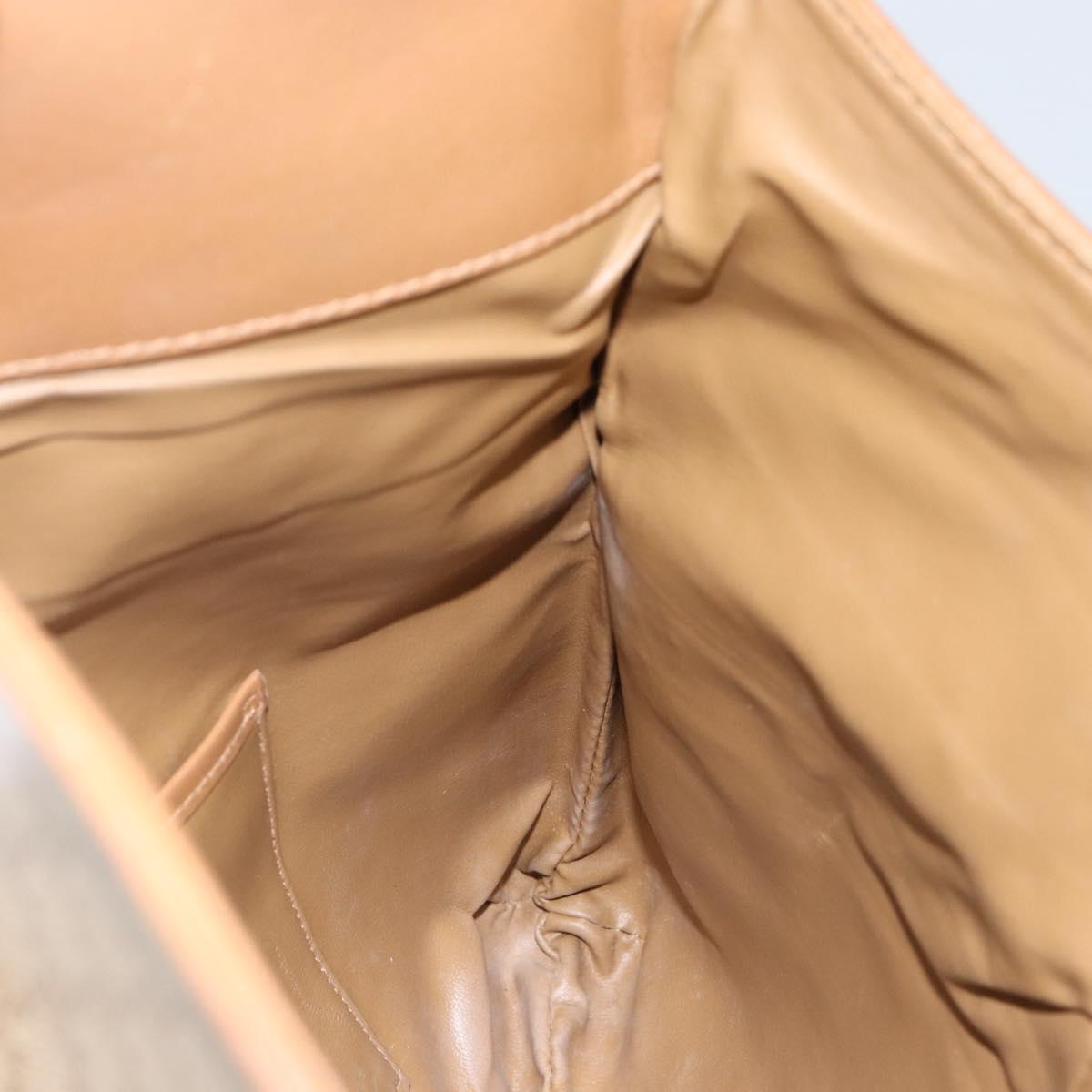 CELINE Macadam Canvas Clutch Bag PVC Beige Gold Auth gh759