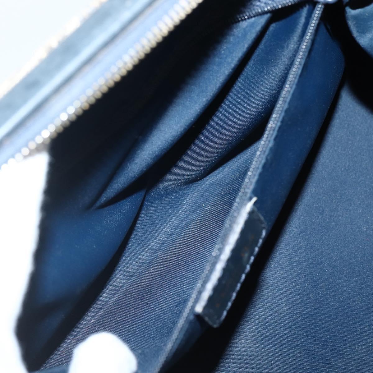 Christian Dior Trotter Canvas Hand Bag Navy Gold Auth gh760