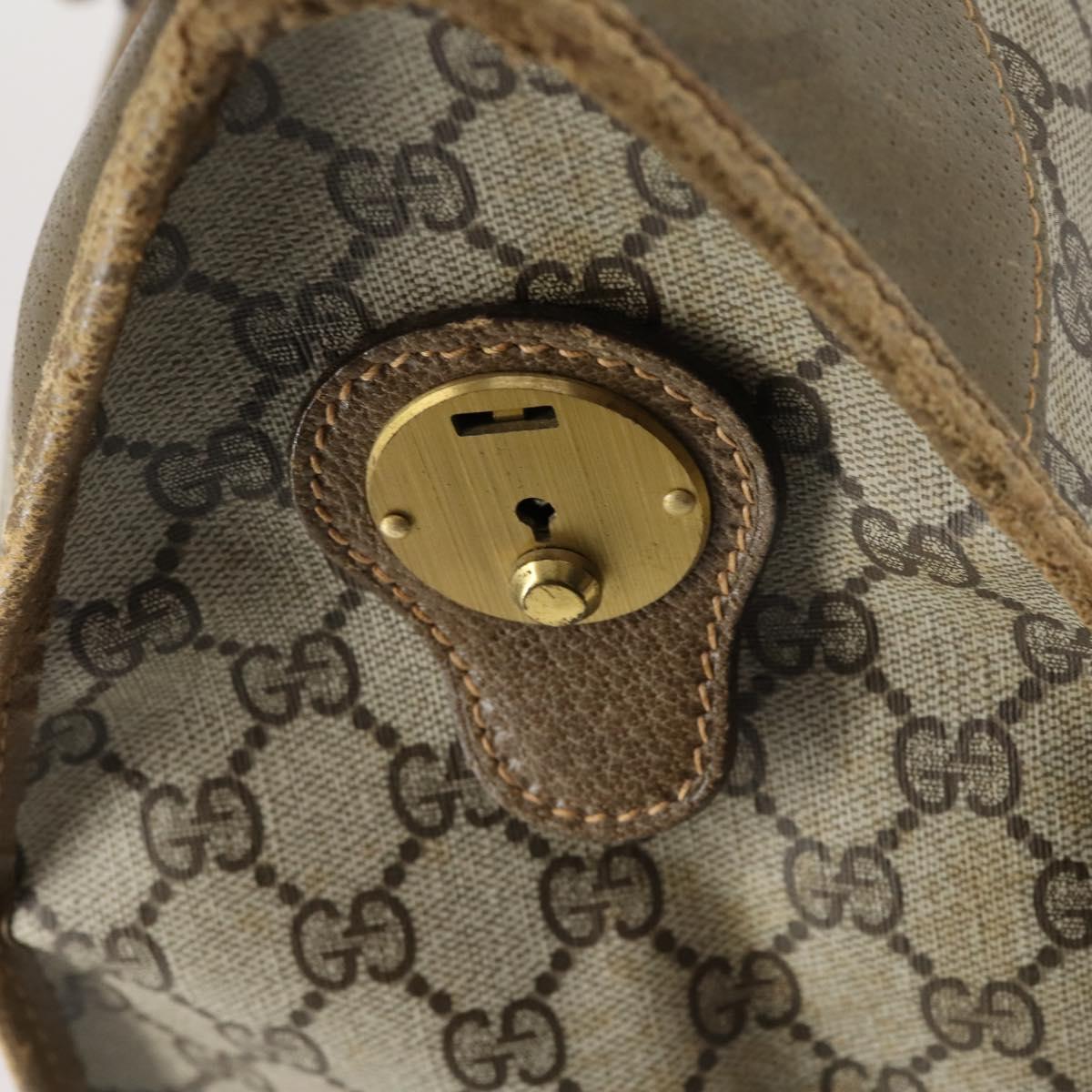 GUCCI GG Supreme Web Sherry Line Boston Bag PVC Beige 012 067 1125 Auth gh769