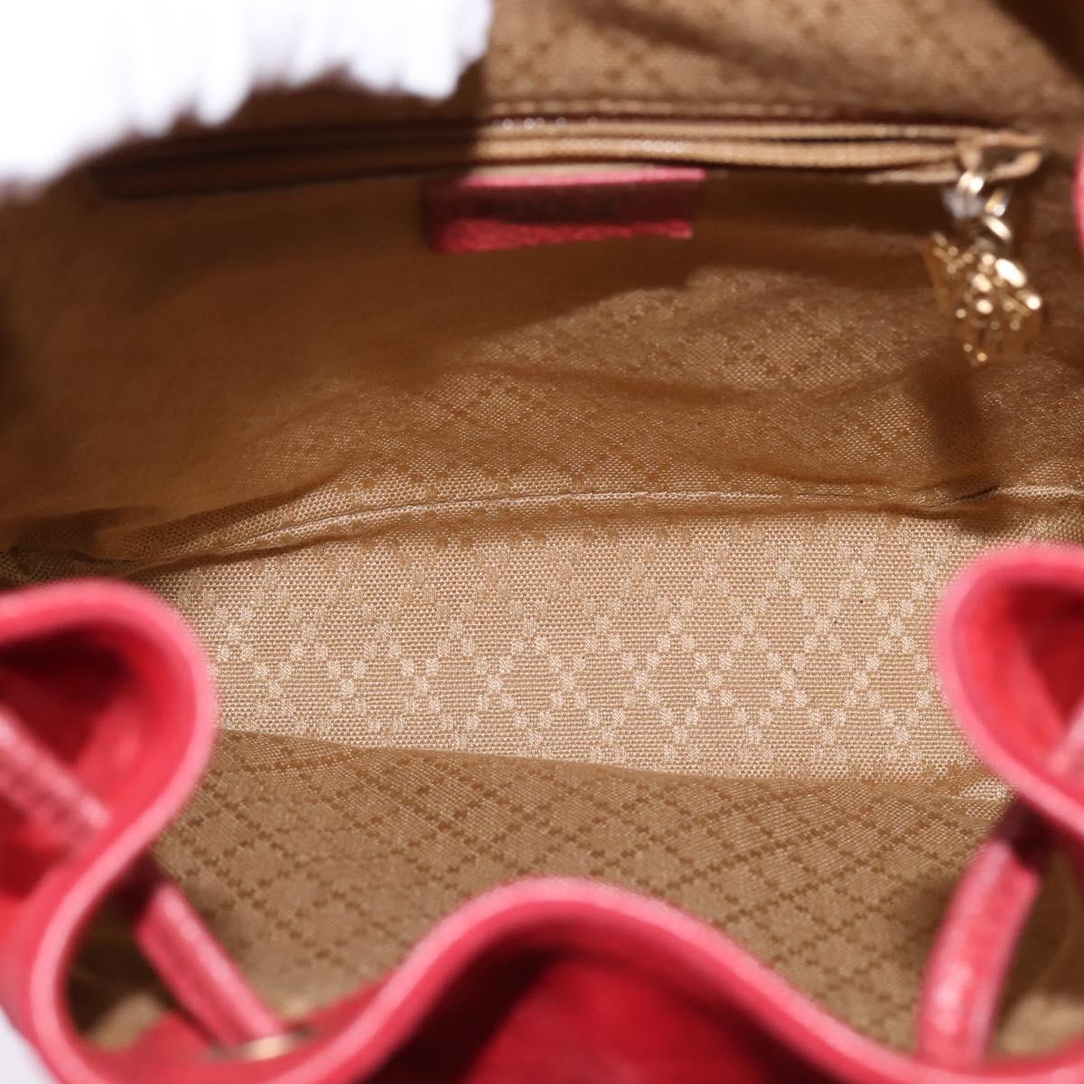 GUCCI Bamboo Backpack Suede Leather Red Gold 003 8030 Auth gh770