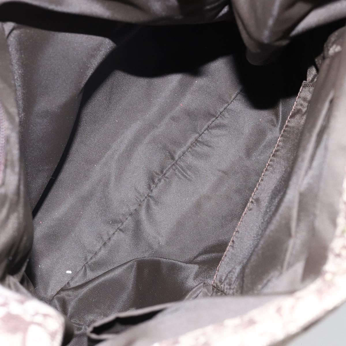 Christian Dior Trotter Canvas Tote Bag Gold Beige Auth gh772