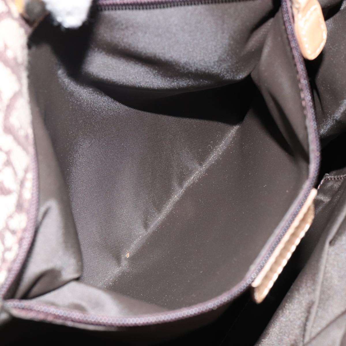 Christian Dior Trotter Canvas Tote Bag Gold Beige Auth gh772