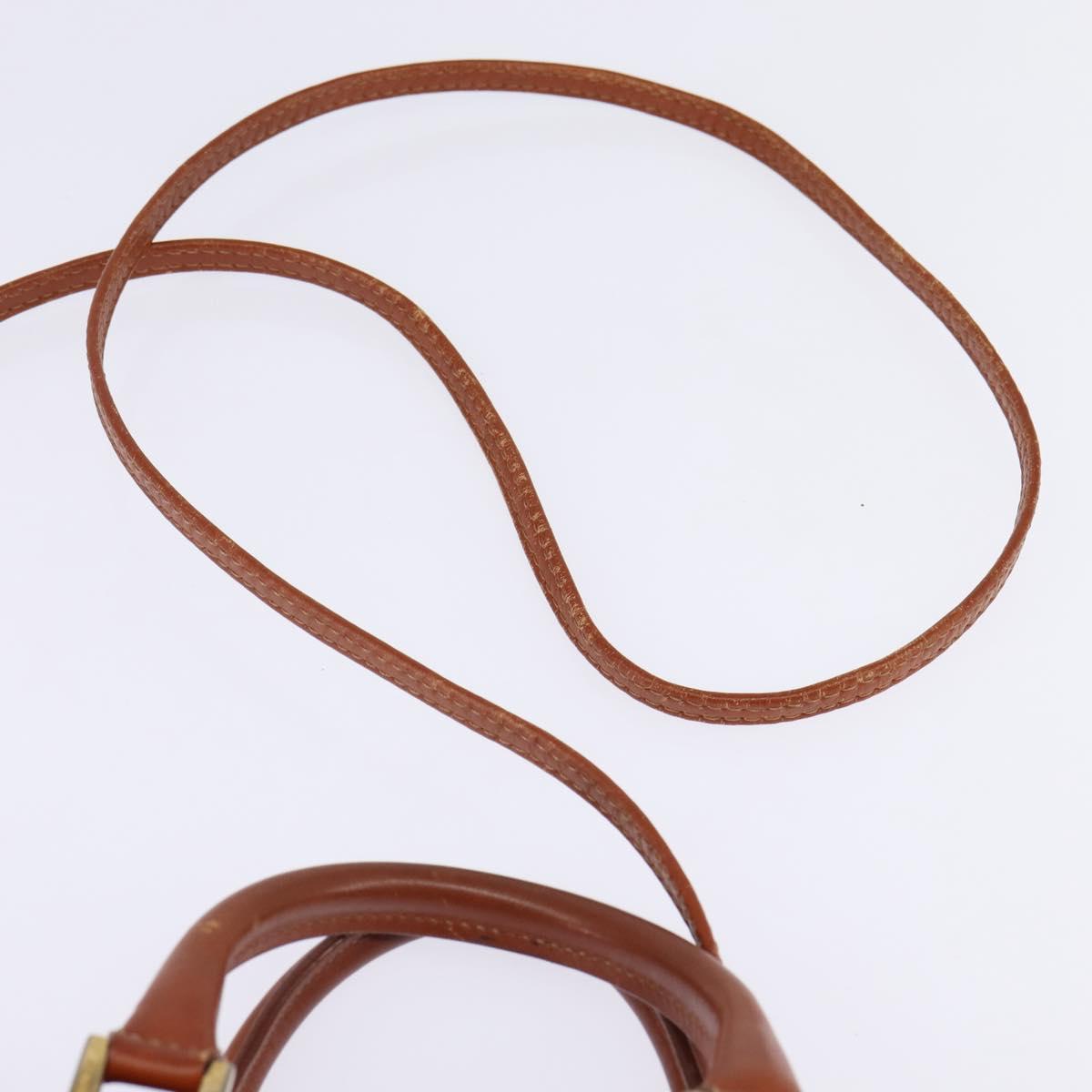 FENDI Pecan Canvas Hand Bag PVC 2way Black Brown Auth gh778