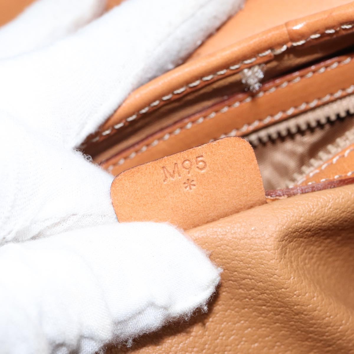 CELINE Macadam Canvas Hand Bag PVC Leather Brown Gold Auth gh783