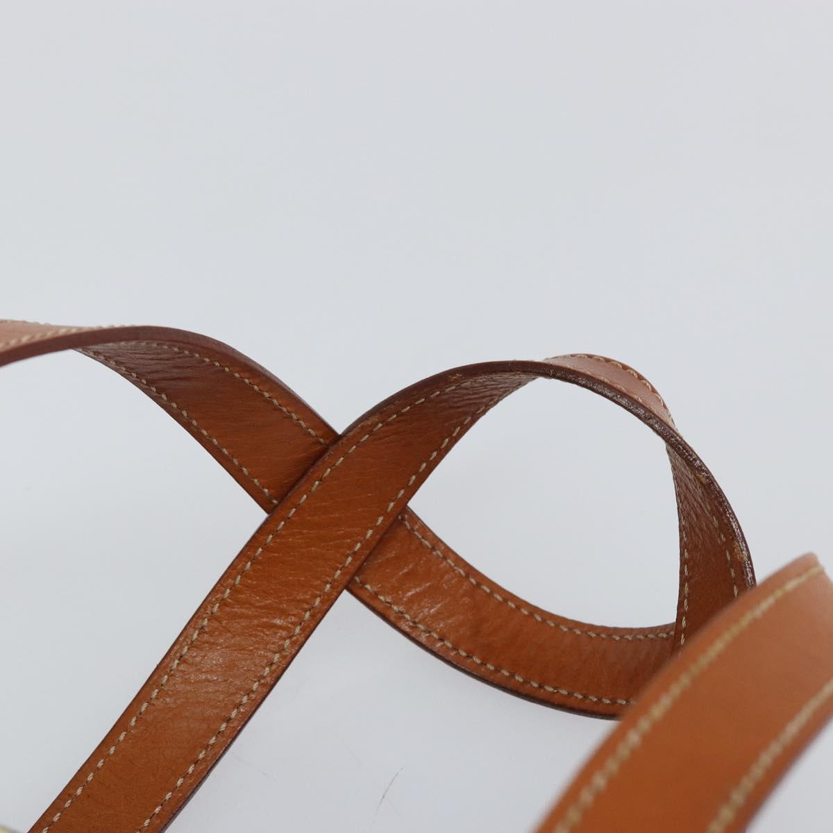 CELINE Macadam Canvas Hand Bag PVC Leather Brown Gold Auth gh783