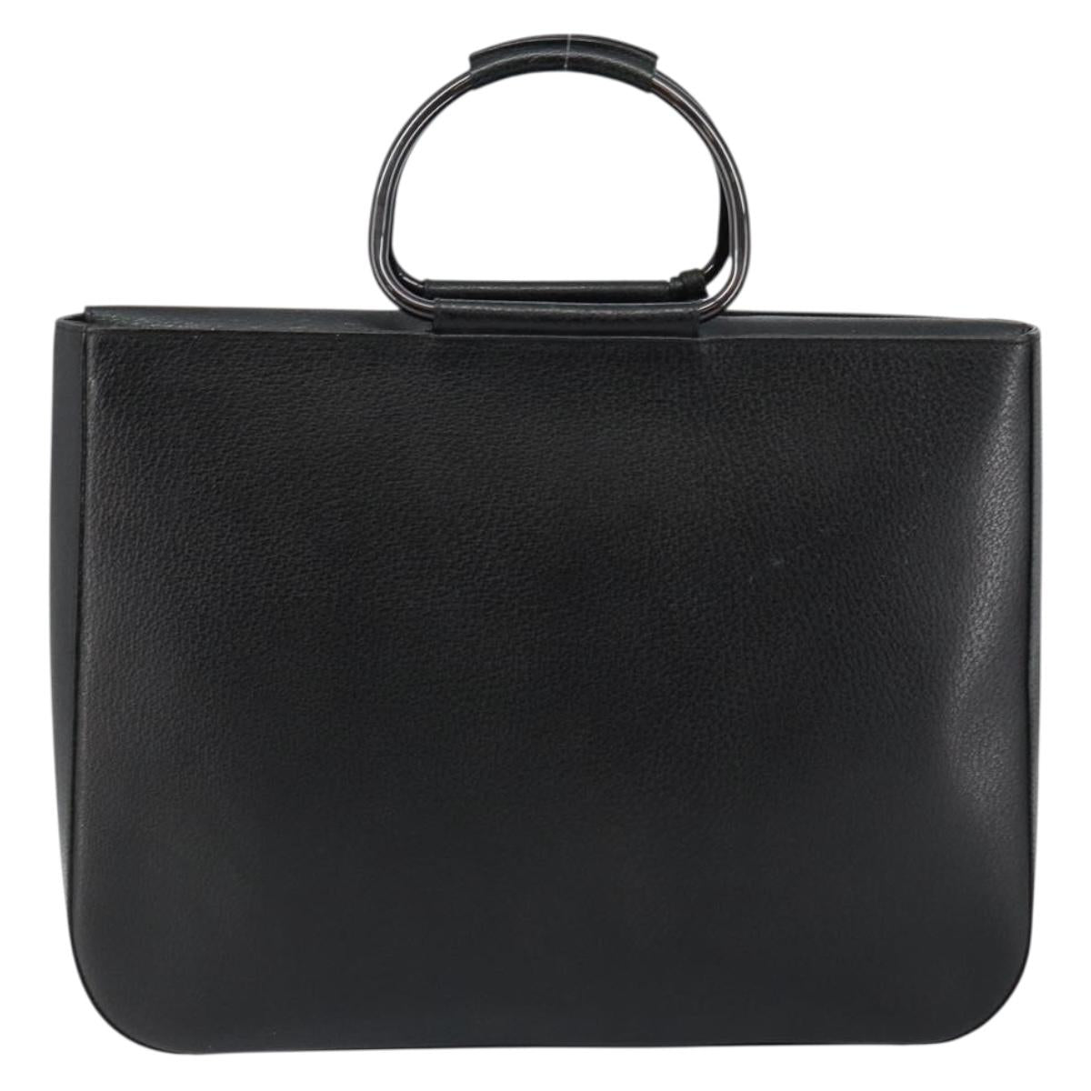 GUCCI Hand Bag Leather Black 002 3754 0459 Auth gh785