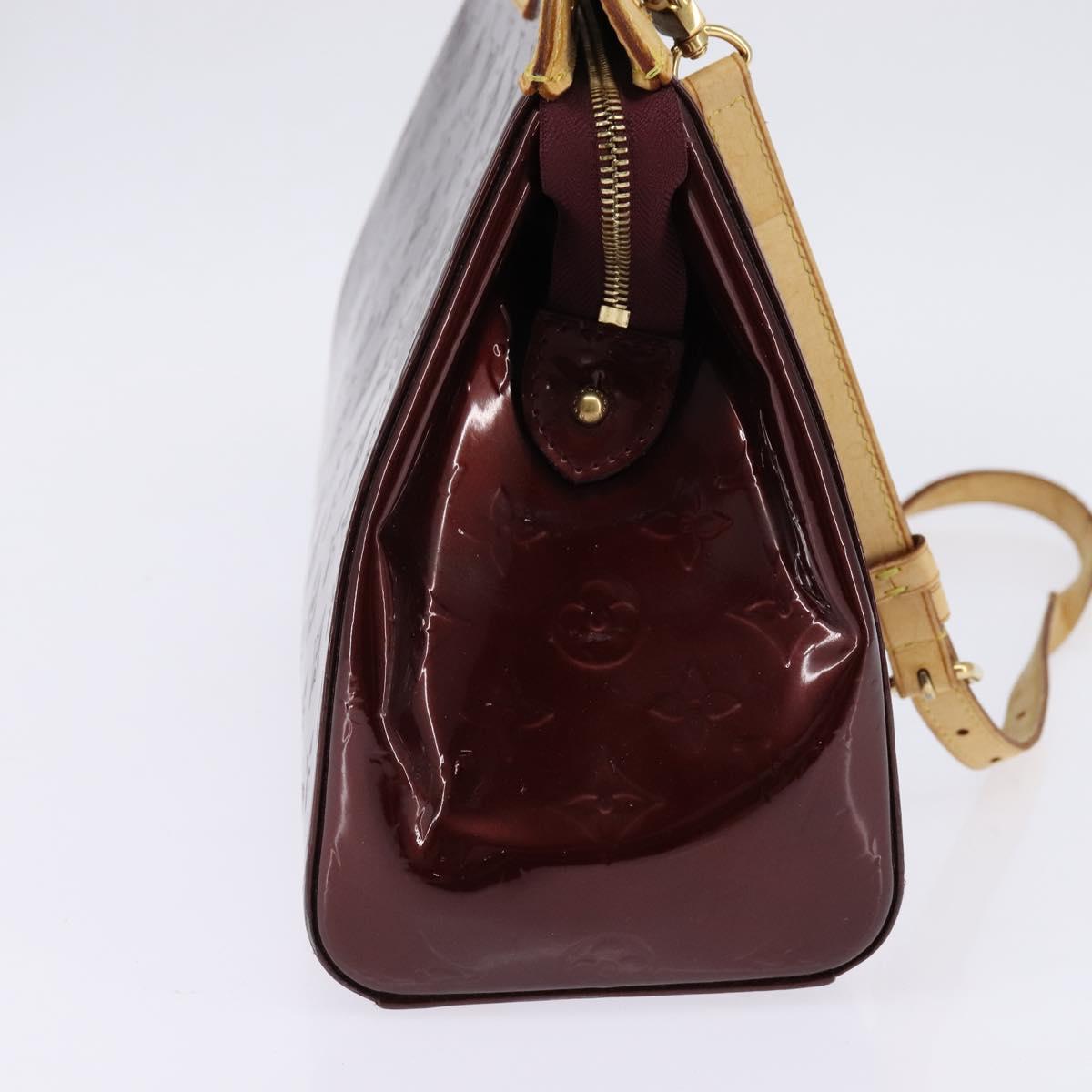 LOUIS VUITTON Vernis Blair MM Hand Bag 2way Rouge Favist M91690 LV Auth gh797
