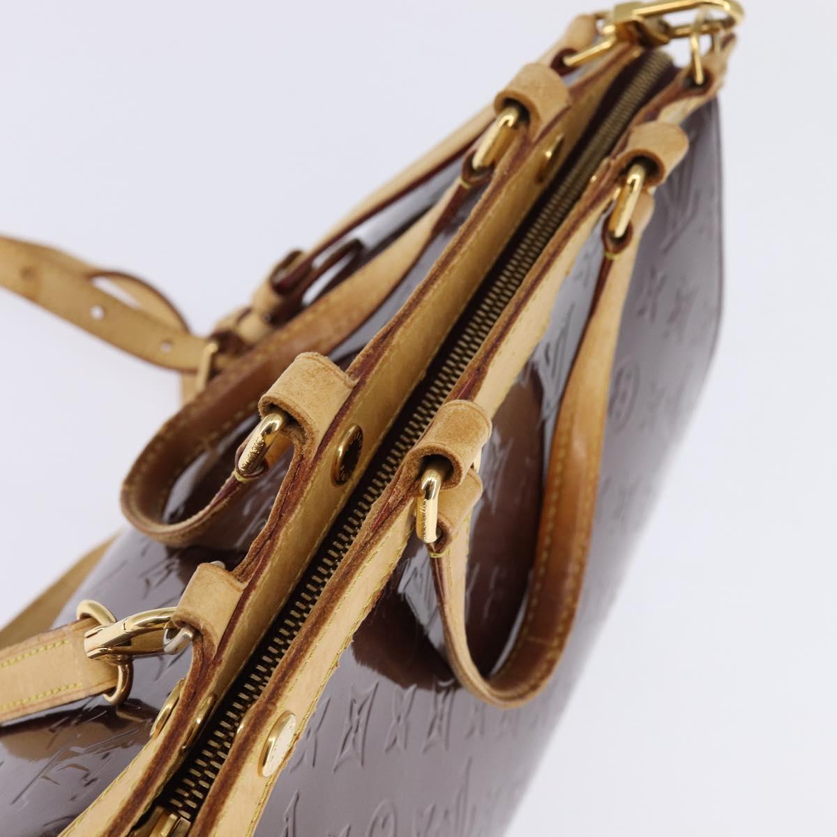 LOUIS VUITTON Vernis Blair MM Hand Bag 2way Rouge Favist M91690 LV Auth gh797