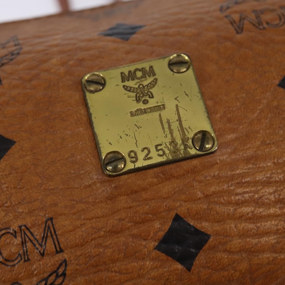 MCM Logogram Vicetos Shoulder Bag PVC Leather Brown Auth gh801