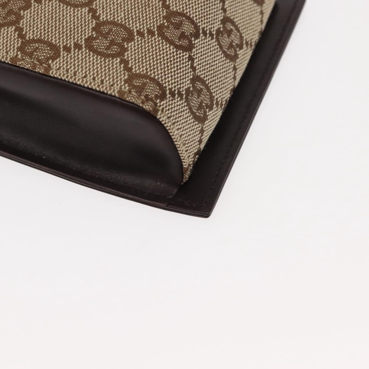GUCCI GG Canvas Shoulder Bag Beige Gold 106692 Auth gh802