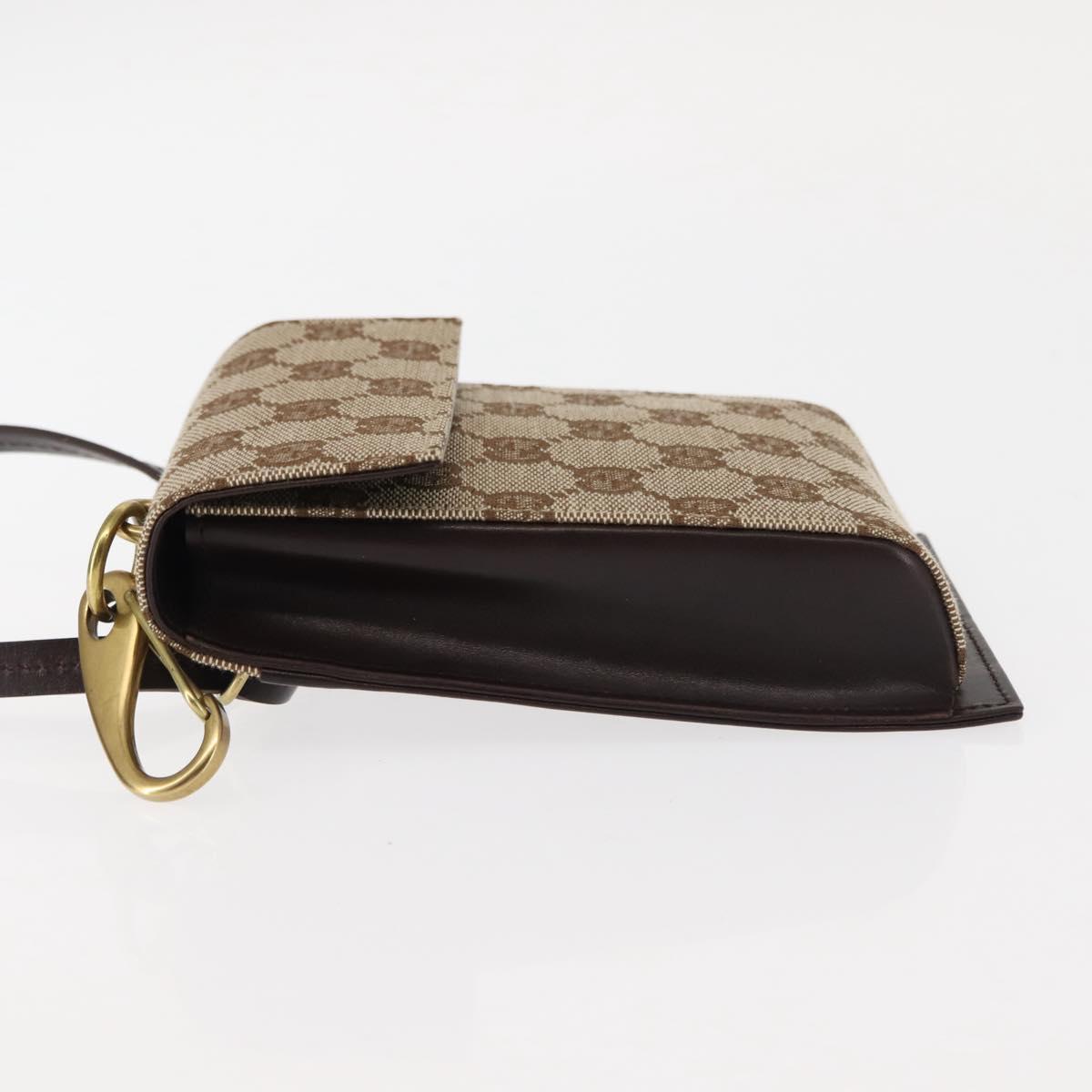 GUCCI GG Canvas Shoulder Bag Beige Gold 106692 Auth gh802