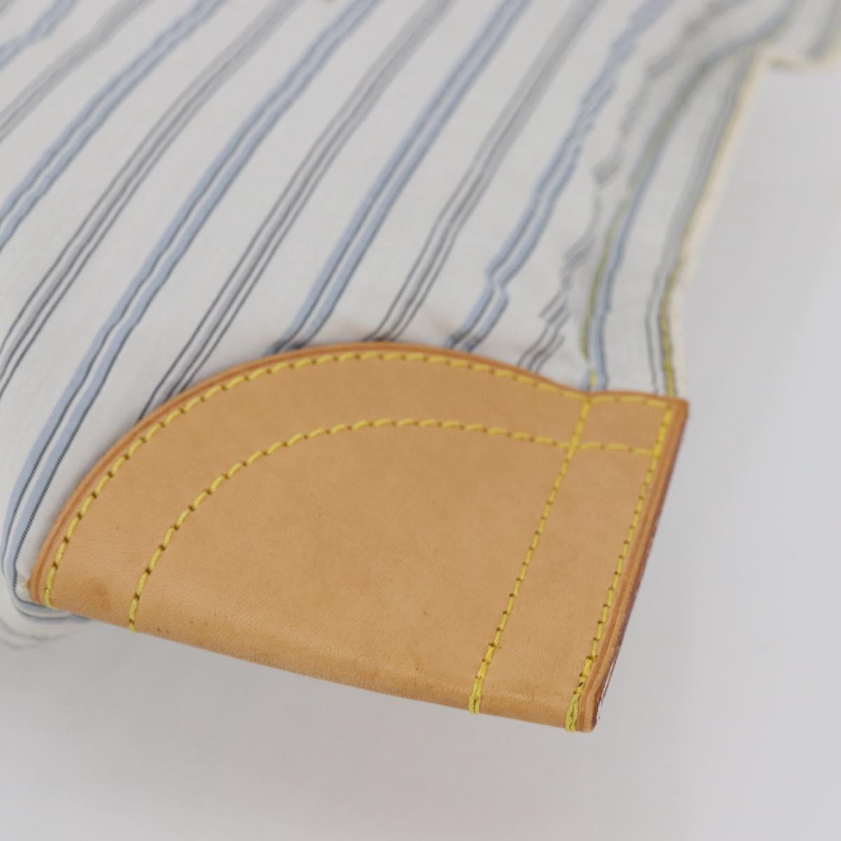 LOUIS VUITTON Tangier Tote Bag Nylon White M40024 LV Auth gh818