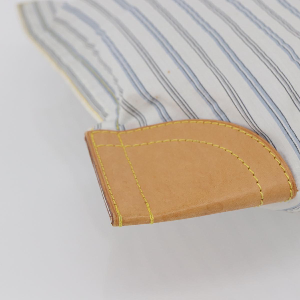 LOUIS VUITTON Tangier Tote Bag Nylon White M40024 LV Auth gh818