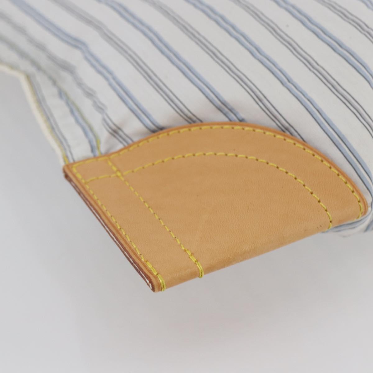 LOUIS VUITTON Tangier Tote Bag Nylon White M40024 LV Auth gh818